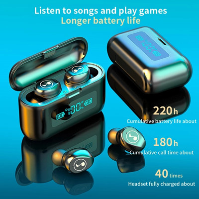  New F9 281 bluetooth headset high warehouse digital display touch binaural wireless headset