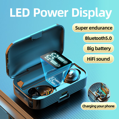 LB-9 Bluetooth headset new type with power bank function digital display three true binaural TWS in-
