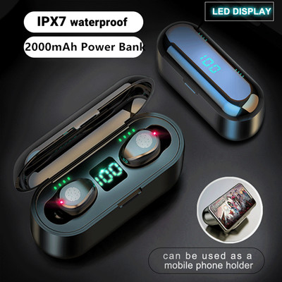 F9-8 fingerprint LED version bluetooth headset high warehouse digital display TWS wireless headset