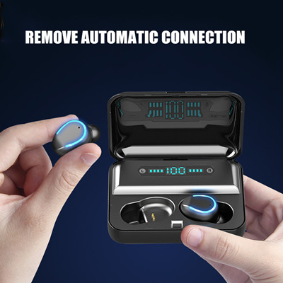 New F9-5 breathing light LED Bluetooth headset digital display touch binaural wireless headset