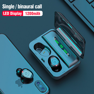 The new F9-5 LED Bluetooth headset digital display touch binaural wireless headset
