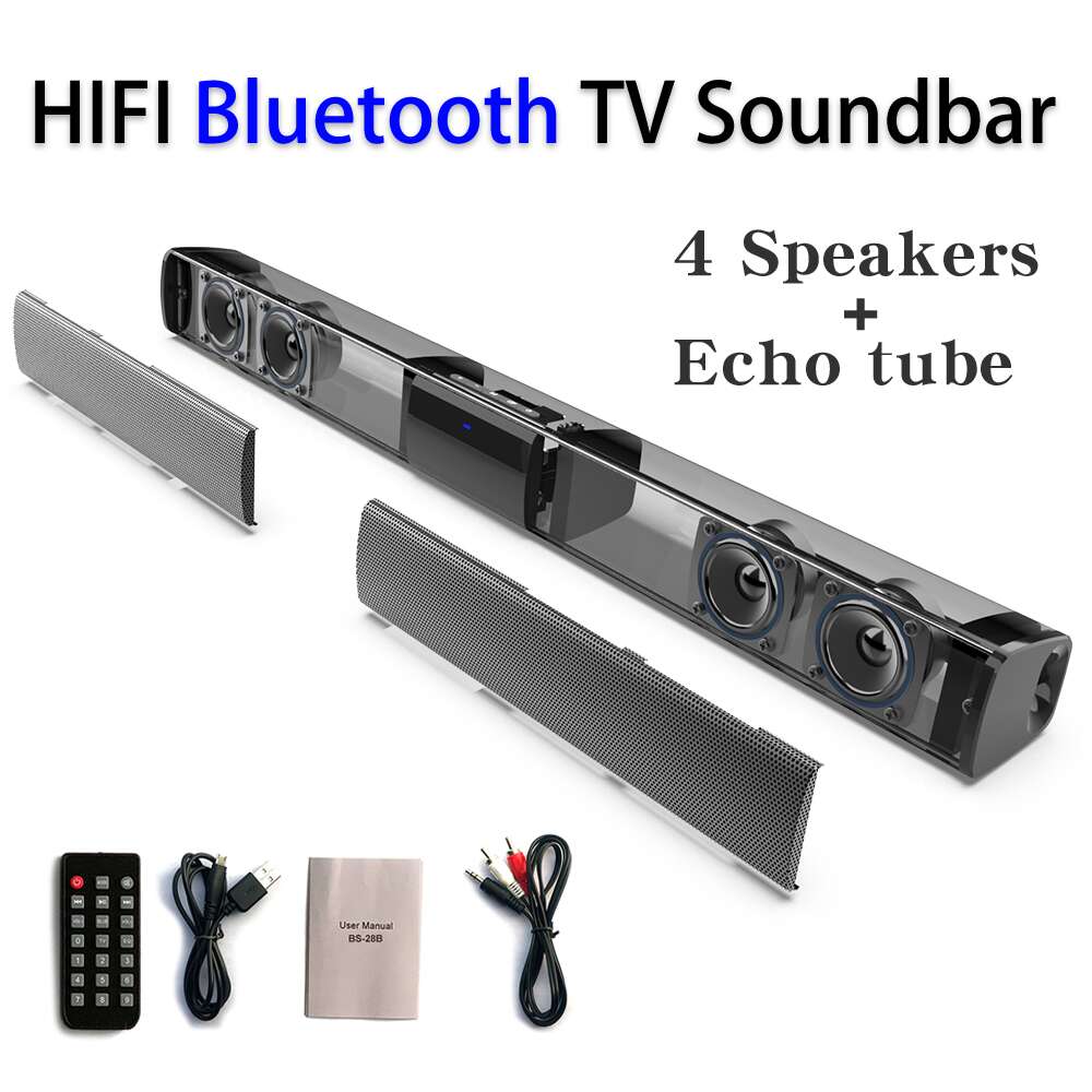 BS-28B Sound Blaster Wireless Card Strip Stereo Computer TV Bluetooth Speaker