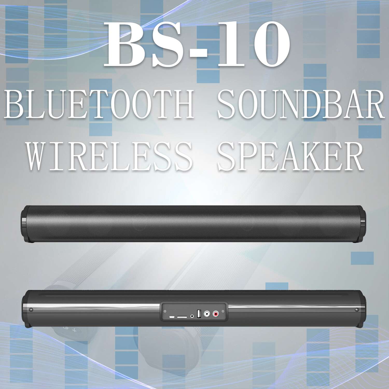 New BS-10 5.0 Sound Blaster Remote Control Home Theater Bluetooth Speaker Metal Cylindrical Audio