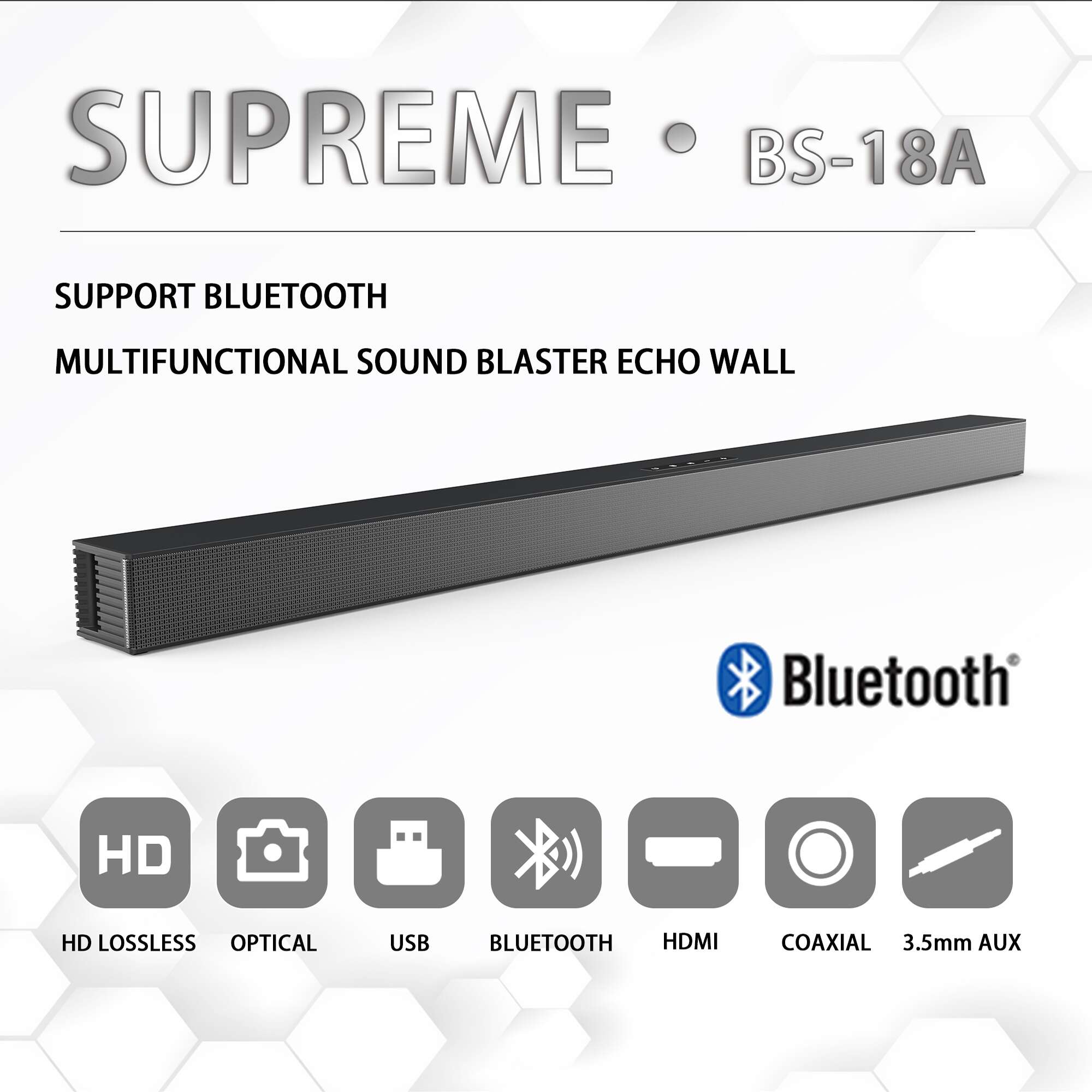 BS-18 long sound bar bluetooth speaker HDMI echo wall TV TV coaxial USB fiber optic audio