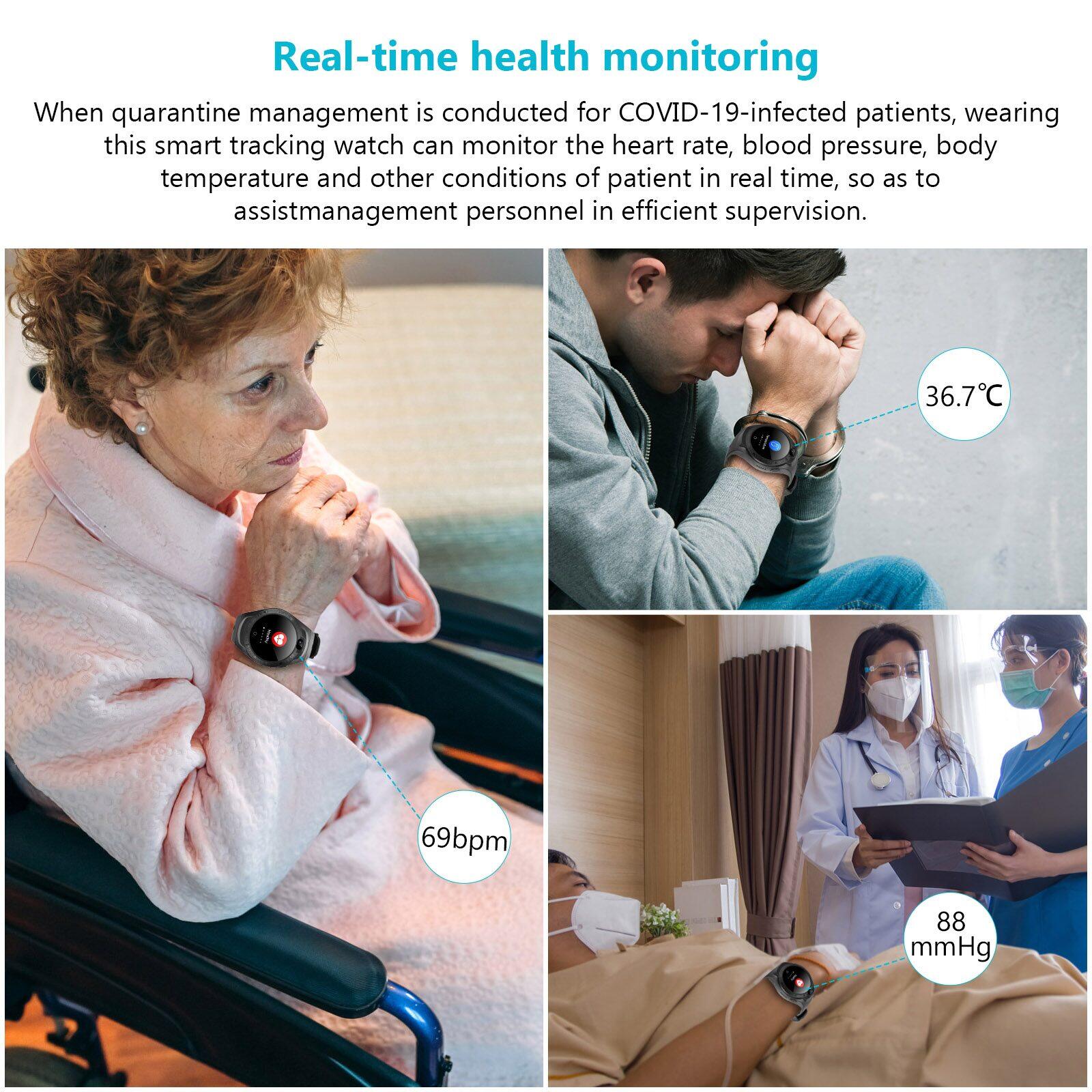 Elderly patient wearing A9 tracking watch