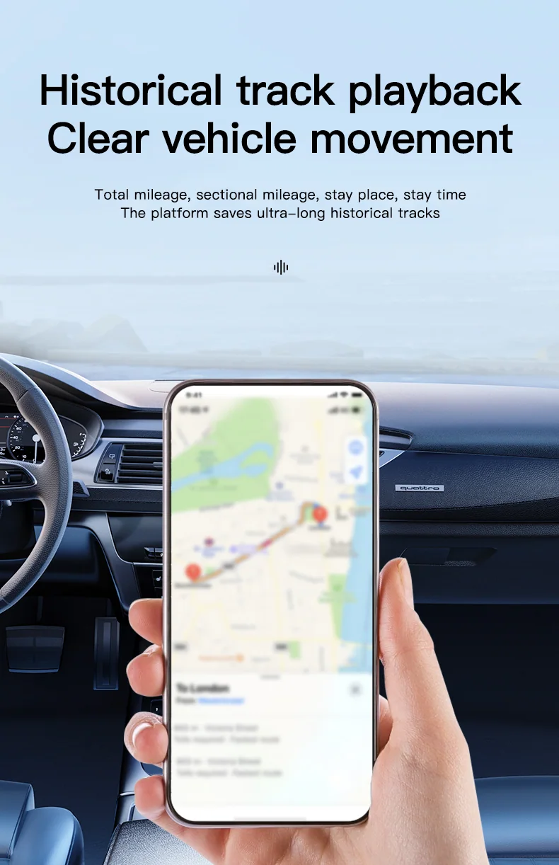 D8 English product visual showing historical track playback