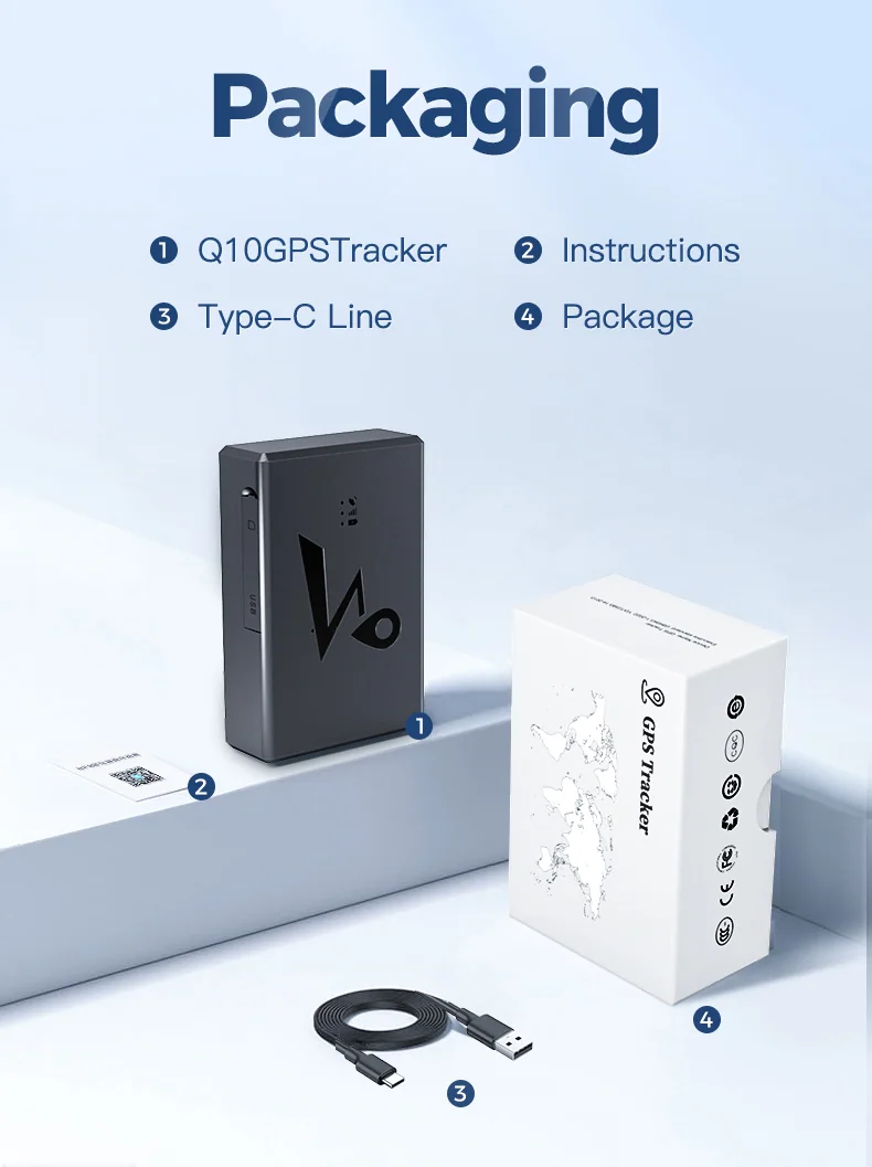 Q10 product packaging and included accessories