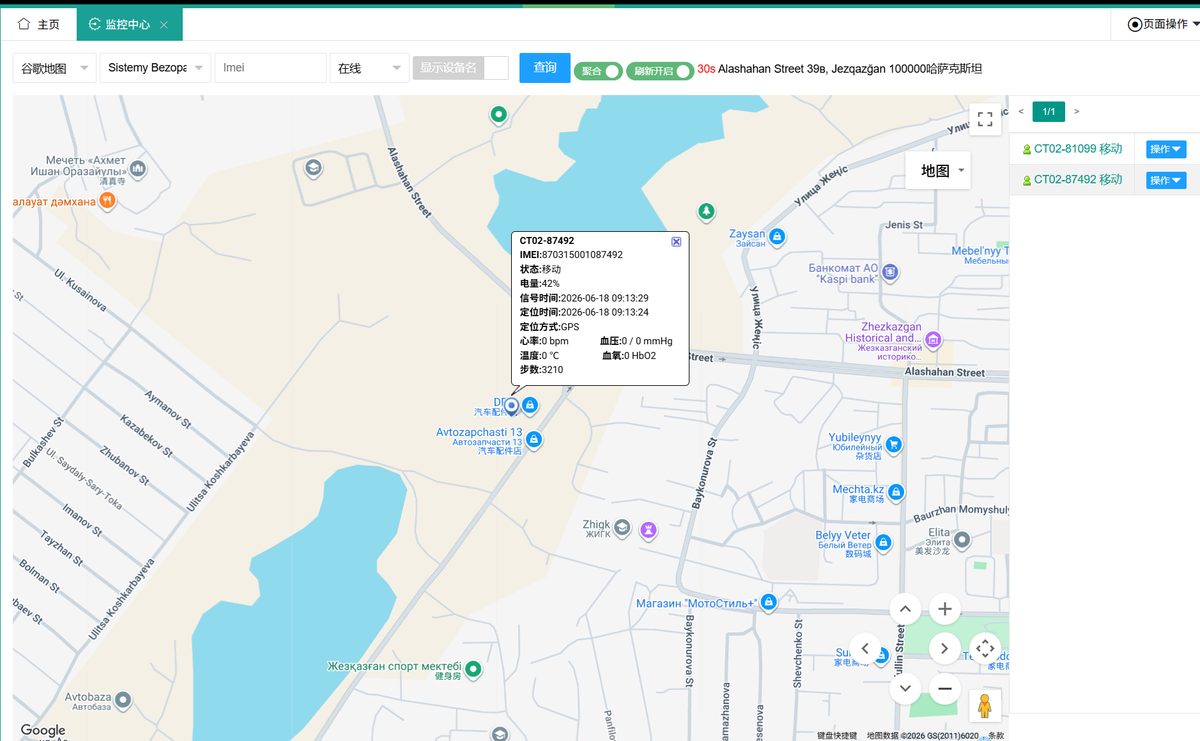Monitoring map for asset tracking